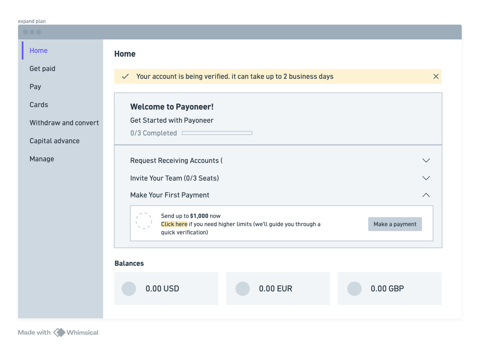 Plan selection screen with three plan options